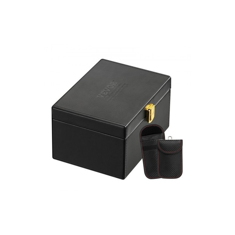 Signaalinsuojauslaatikko PU-nahka musta 160x130x93 mm 5–8 autonavainta avaimille ja puhelimille