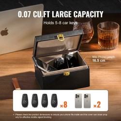 Faraday-laatikko PU-nahka musta 160×130×93 mm 5–8 avainta