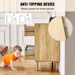 Rottinkilipasto 3 laatikkoa MDF runko luonnollinen puunsävy tukevat jalat