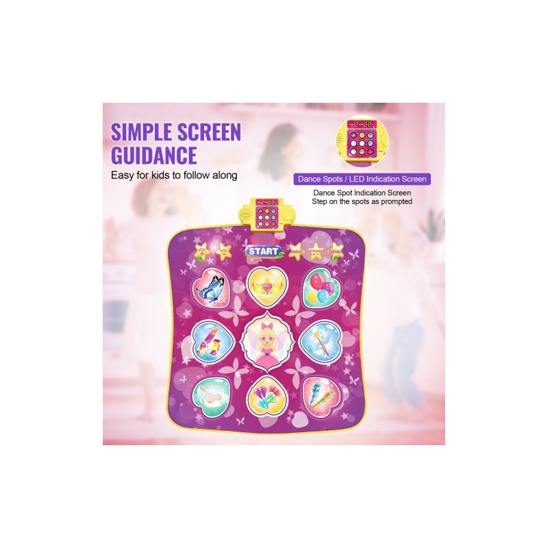 Tanssimatto vinyyli yhdeksän painiketta taitettava kolme pelitilaa