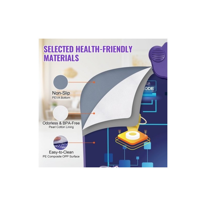 Elektroninen tanssimatto kuudella tanssipaikalla 5 pelitilaa LED-valot langaton musiikkiyhteys taitettava paristokäyttöinen