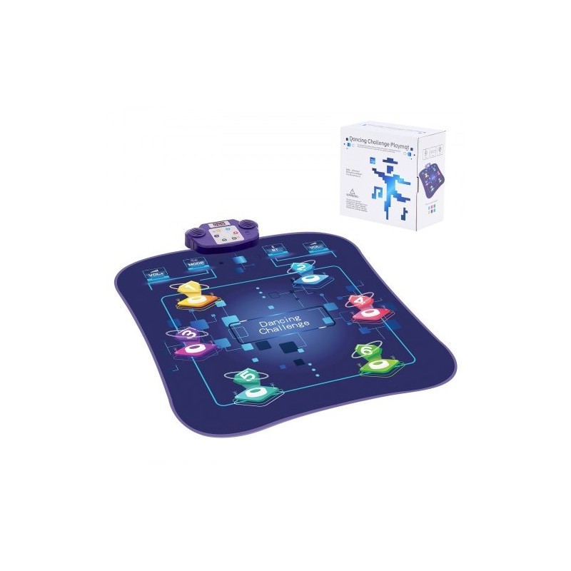 Elektroninen tanssimatto kuudella tanssipaikalla 5 pelitilaa LED-valot langaton musiikkiyhteys taitettava paristokäyttöinen
