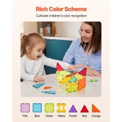 Magneettinen rakennuspalikkasetti 32 kpl ABS-muovi ferriittimagneetit oranssi säilytyspussi lapsille