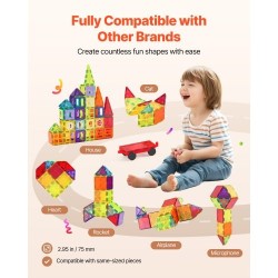 Magneettipalikkasetti 181 osaa muovia ja ferriittimagneetteja sisältäen säilytyspussin