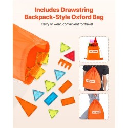 Magneettipalikkasetti 181 osaa muovia ja ferriittimagneetteja sisältäen säilytyspussin