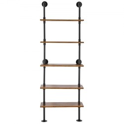Seinään kiinnitettävä metallinen putkihylly 5 tasoa 610x250 mm teräsrunko