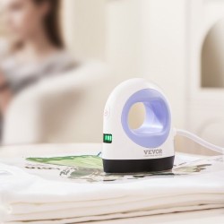 Pieni lämpöpuristin kompakti 3-tasoinen lämpötilansäätö automaattinen virrankatkaisu tekstiileille sinivalkoinen