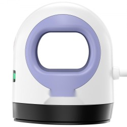 Pieni lämpöpuristin kompakti 3-tasoinen lämpötilansäätö automaattinen virrankatkaisu tekstiileille sinivalkoinen