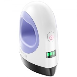 Pieni lämpöpuristin kompakti 3-tasoinen lämpötilansäätö automaattinen virrankatkaisu tekstiileille sinivalkoinen