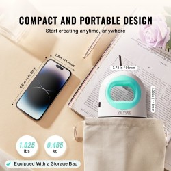 Mini kuumaprässi kompakti kolmitasoinen lämpötilansäätö automaattisammutus T-paitoihin lippiksiin lasinaluksiin vihreä valkoinen