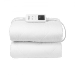 Sähkölämmitteinen patjansuoja harjattu kangas 150 x 160 cm neljä lämpötilaa ajastin