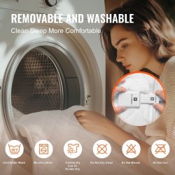 Sähkölämmitteinen patjansuoja harjattu kangas 150 x 160 cm neljä lämpötilaa ajastin