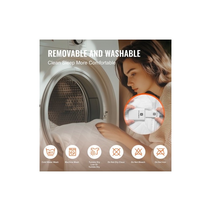 Sähkölämmitteinen patjansuoja harjattu kangas 150 x 160 cm neljä lämpötilaa ajastin