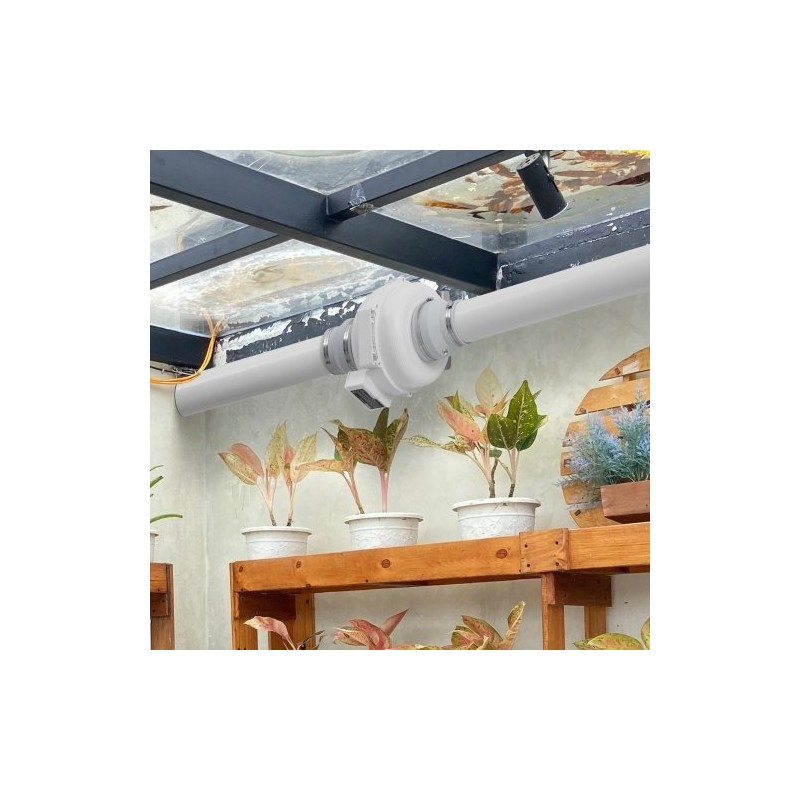 Radonpoistopuhaltimen asennussarja ABS-runko 148–114 mm, 380 CFM, 2 liitintä