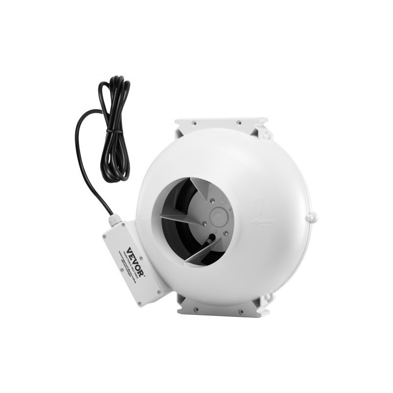 Radonpoistopuhaltimen asennussarja ABS-runko 148–114 mm, 380 CFM, 2 liitintä