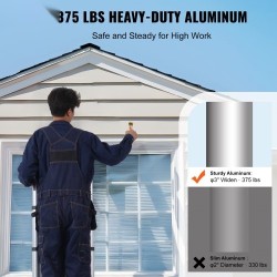 Teleskooppitikas alumiininen 5 m 170 kg kantavuus A-mallinen ja suoraksi jatkettava