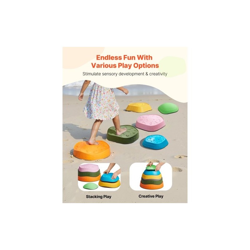 Tasapainokivet PP- ja TPE-muovista 6 kpl liukuestopinnoilla pinottavat sisä- ja ulkokäyttöön