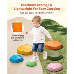 Tasapainokivet PP- ja TPE-muovista 6 kpl liukuestopinnoilla pinottavat sisä- ja ulkokäyttöön