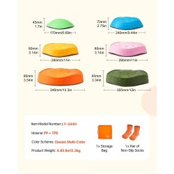 Tasapainokivet PP- ja TPE-muovista 6 kpl liukuestopinnoilla pinottavat sisä- ja ulkokäyttöön