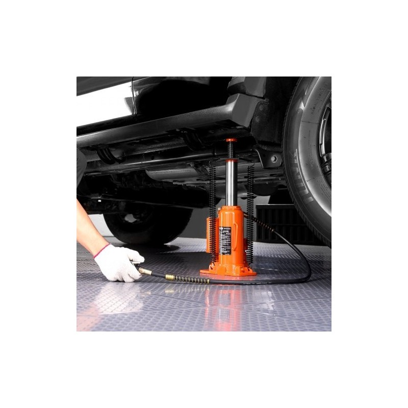 Hydraulinen pullotunkki paineilma avusteinen 12 t teräs 265–505 mm ajoneuvoille