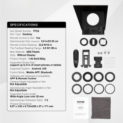 Pöytäteleprompteri 8 tuuman 70 prosenttia läpäisevä heijastuslasi järjestelmäkamera webkamera älypuhelintuki