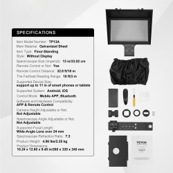 Lattiamallinen 13-tuumainen teleprompteri sinkitty teräslevy 70% valonläpäisy tukee DSLR-kameroita ja 11-tuumaisia älypuhelimia