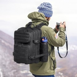 Taktinen reppu 25L 600D polyesteri MOLLE musta vaellukseen