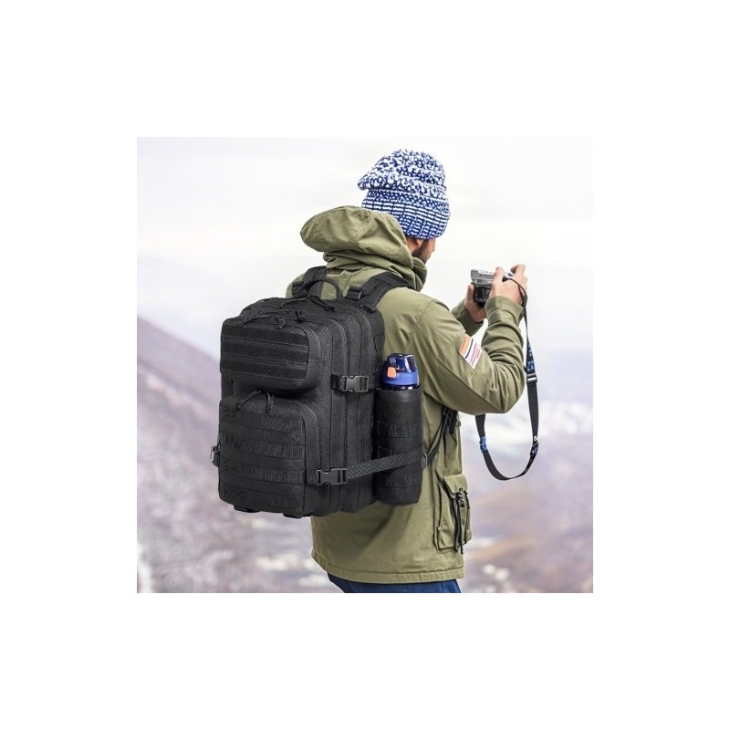 Taktinen reppu 25L 600D polyesteri MOLLE musta vaellukseen