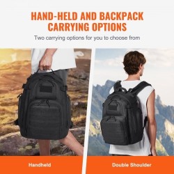 Taktinen reppu 25L kestävä 600D polyesteri MOLLE-järjestelmällä musta