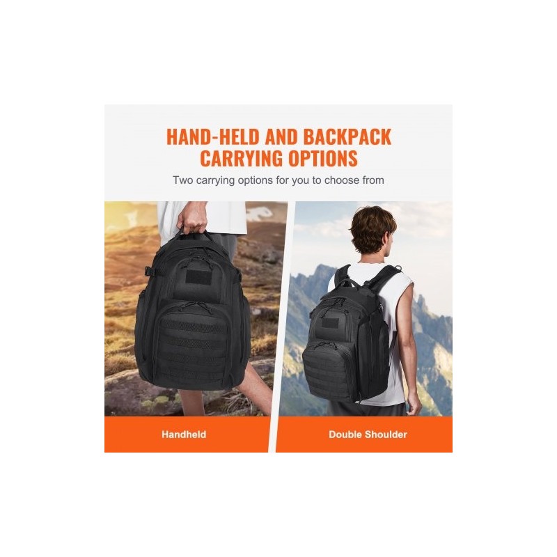 Taktinen reppu 40 l 600D polyesteri MOLLE-järjestelmällä musta