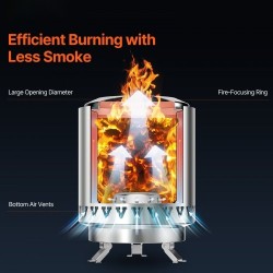 Pöytätakka ruostumatonta terästä sisä ja ulkokäyttöön sininen säilytyspussilla