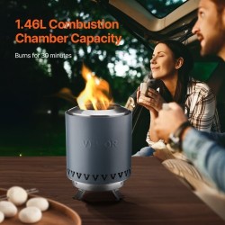 Pöytätakka ruostumatonta terästä sisä ja ulkokäyttöön sininen säilytyspussilla