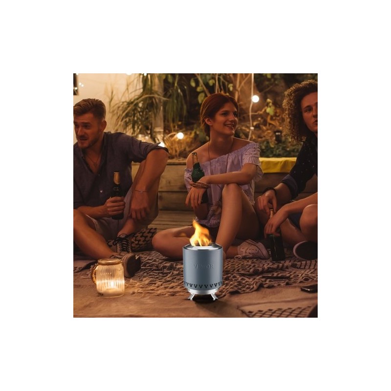 Pöytätakka ruostumatonta terästä sisä ja ulkokäyttöön sininen säilytyspussilla