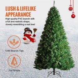 Tekokuusi PVC-oksat noin 2,28 m 1346 oksakärkeä 550 lämmintä LED-valoa metallijalusta