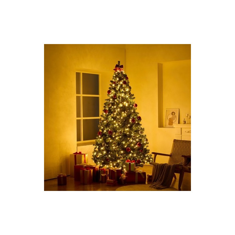 Tekokuusi PVC-oksat noin 2,28 m 1346 oksakärkeä 550 lämmintä LED-valoa metallijalusta