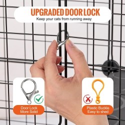 2-tasoinen metallinen kissahäkki teräslankainen 711 mm musta sisä- ja ulkokäyttöön