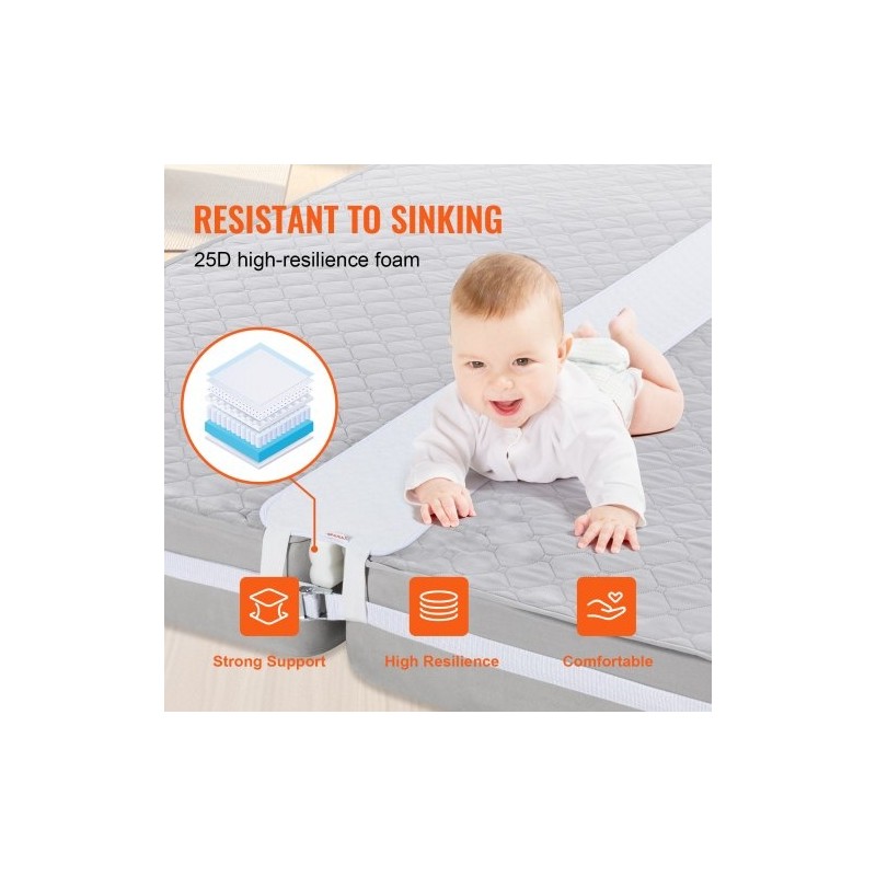 Vuodesilta kaksipatjaa yhdistävä polyesteripuuvillakangas ja tiivis muistivaahto 10 metrin sänkyvyöllä