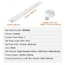 Vuodesilta kaksipatjaa yhdistävä polyesteripuuvillakangas ja tiivis muistivaahto 10 metrin sänkyvyöllä