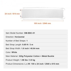 Siltapala 320 g polyesteripuuvilla 2540 x 610 mm 25D-muistivaahdolla parivuoteeseen