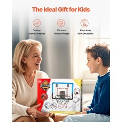 Mini koripallokori ovien yläpuolelle kiinnitettävä sininen sähköinen pistelaskuri LED-valot musiikkitoiminnot 3 palloa