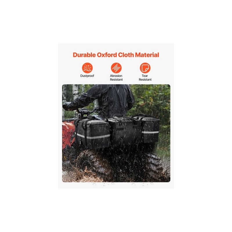 Mönkijän takalaukku takatelineelle 70 L musta 600D Oxford kangas eristetty 16 L