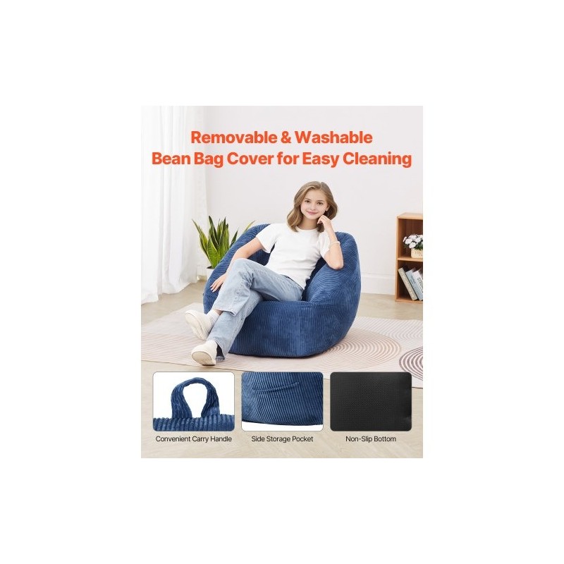 Säkkituoli pehmeä nalleveluuri 25D-muistivaahto lapsille liukumaton pohja 900x850x790 mm