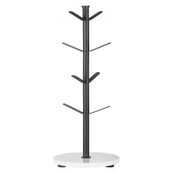 Mukiteline työtasolle puumainen rakenne hiiliteräsrunko marmorialustalla kahdeksalle mukille mattamusta