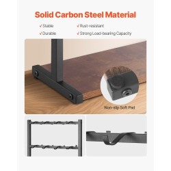 Kahvimukiteline tasolle asetettava hiiliteräksestä ja puusta 16 koukkua mattamusta