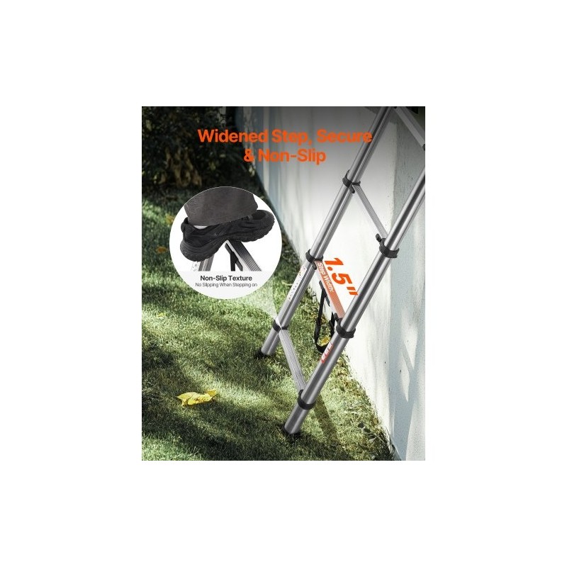 Teleskooppitikas ruostumattomasta teräksestä 13 porrasta 3740 mm 170 kg