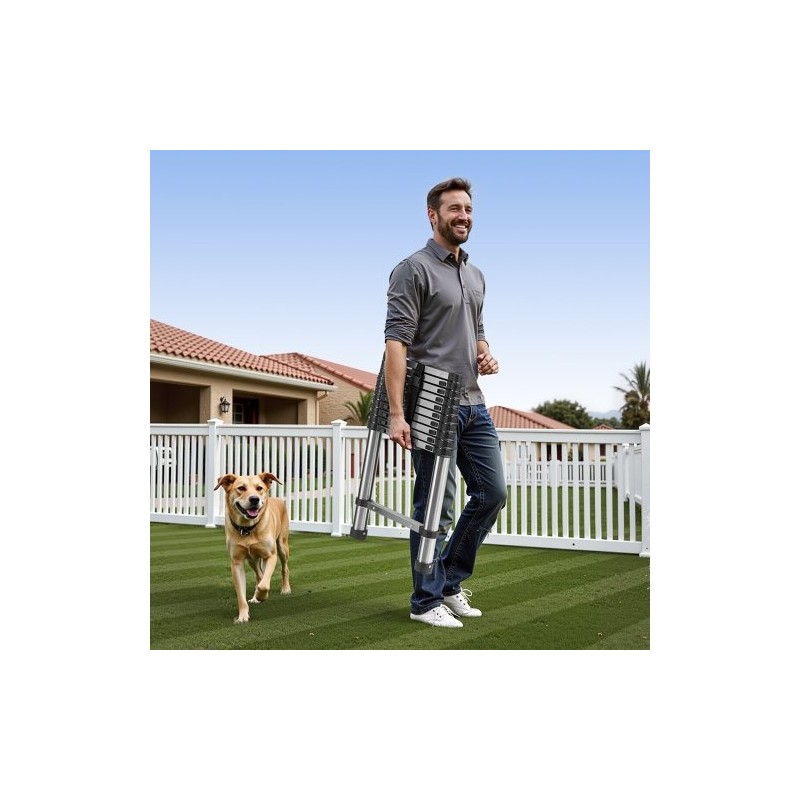 Teleskooppitikas ruostumattomasta teräksestä 3140 mm kokoon taitettava 150 kg