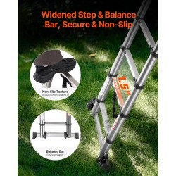 Teleskooppiset A-tikkaat ruostumattomasta teräksestä taitettavat korkeussäädettävät ja tukevat