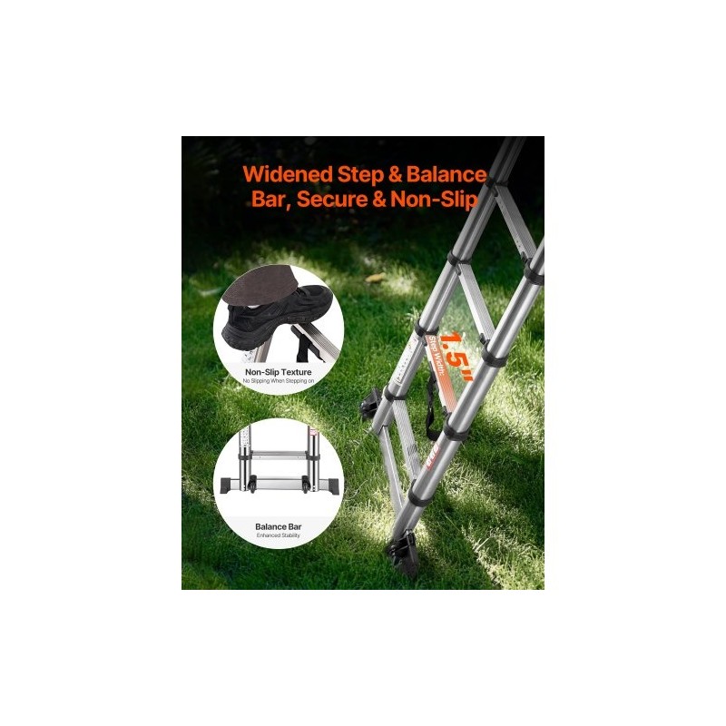 Teleskooppiset A-tikkaat ruostumattomasta teräksestä taitettavat korkeussäädettävät ja tukevat