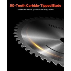 Upotussaha 165 mm 1200W 50-hampainen kovametalliterä puulle muoville ja metallille