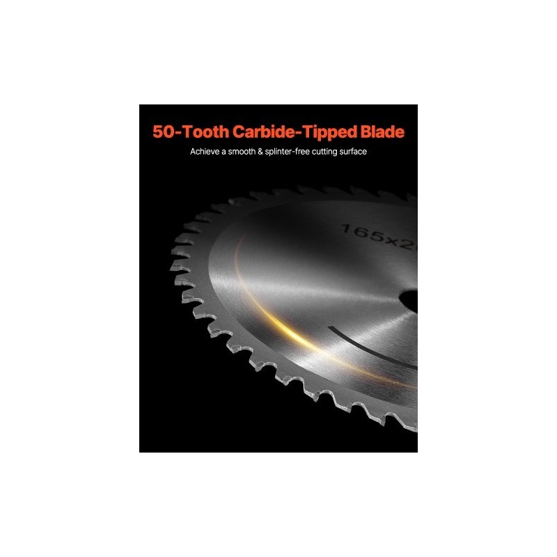 Upotussaha 165 mm 1200W 50-hampainen kovametalliterä puulle muoville ja metallille